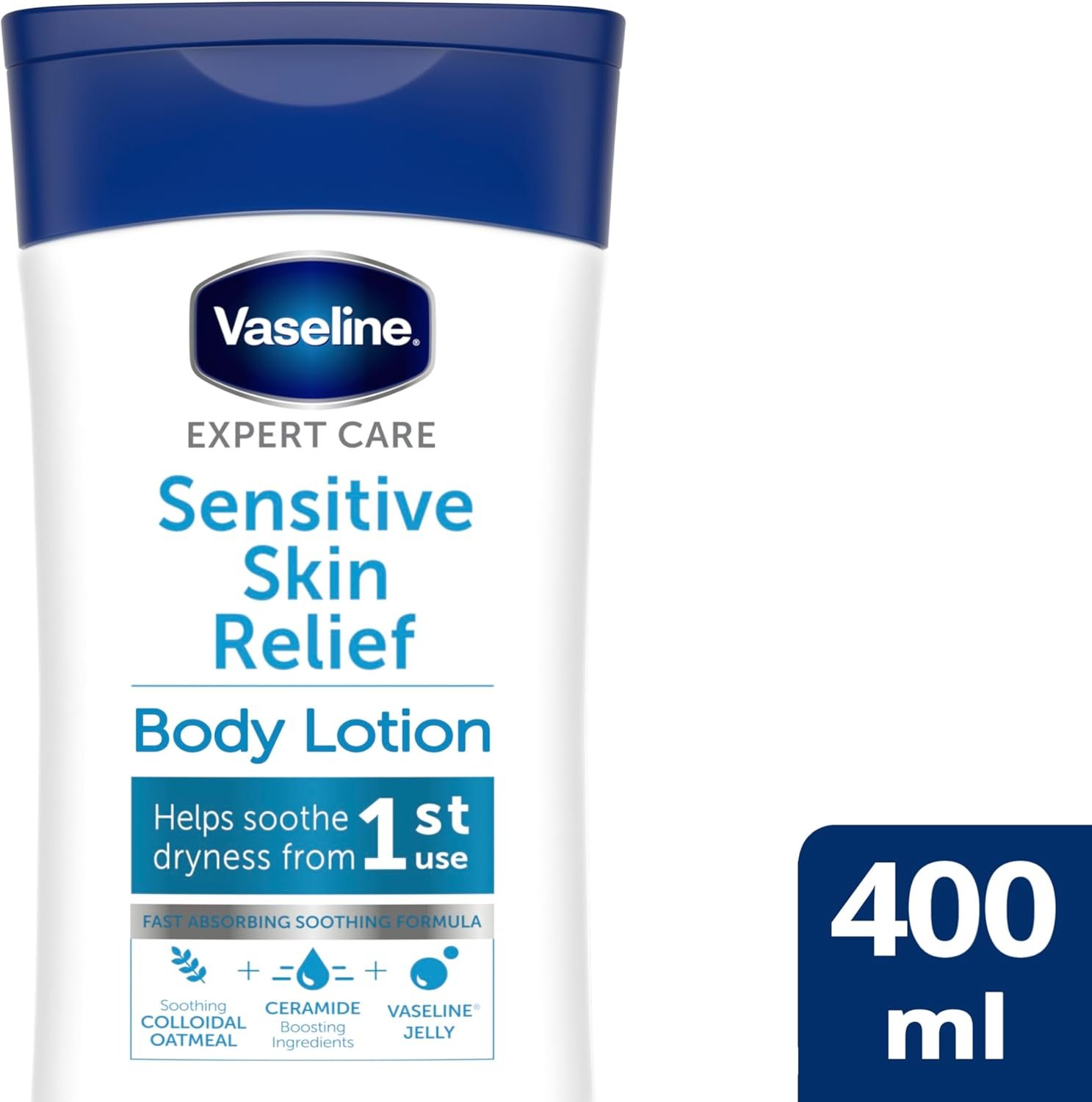 Vaseline Expert Care Sensitive Skin Relief Dermatologically Tested Moisturiser Body Lotion For Irritated and Itchy Skin Due to Dryness 400 ml - Image 2