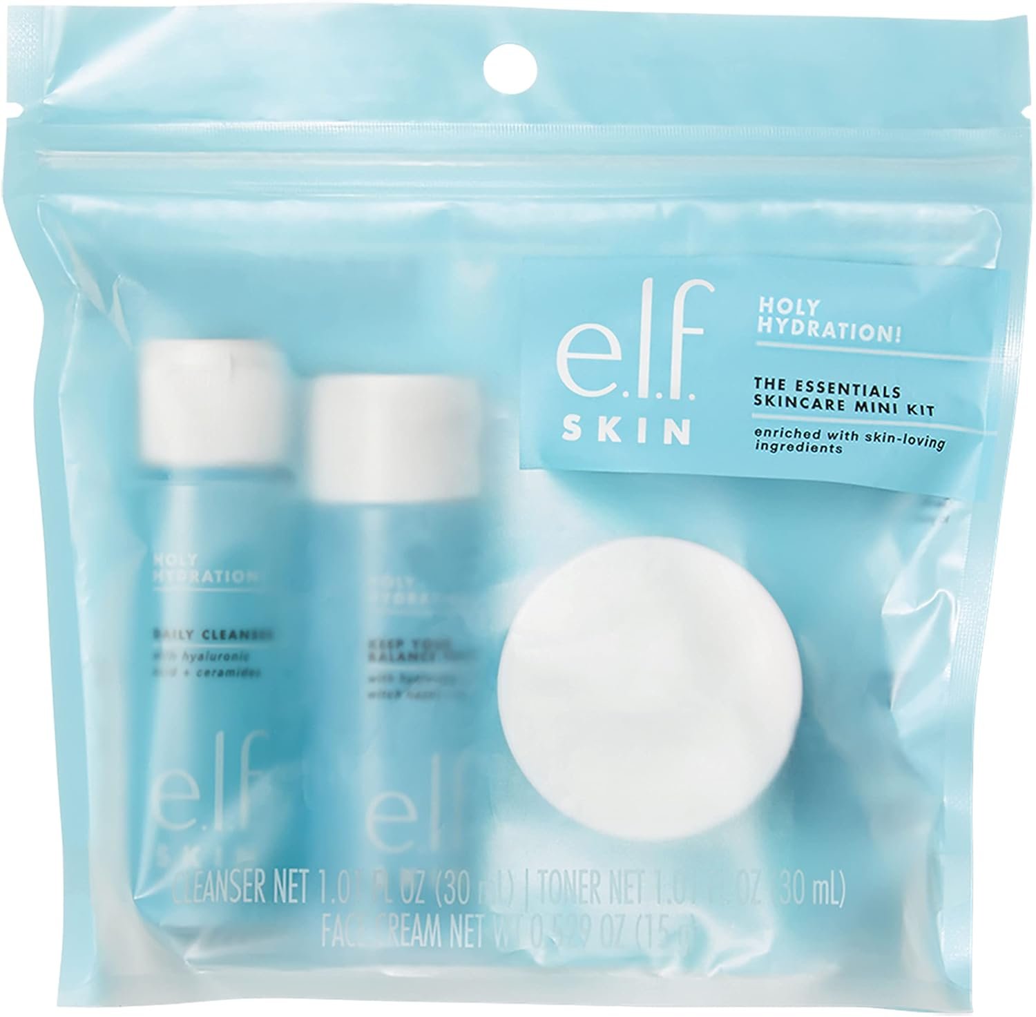 e.l.f. SKIN Holy Hydration! The Essentials Mini Kit, Cleanser, Toner & Moisturiser For Hydrated & Balanced Skin. - Image 4