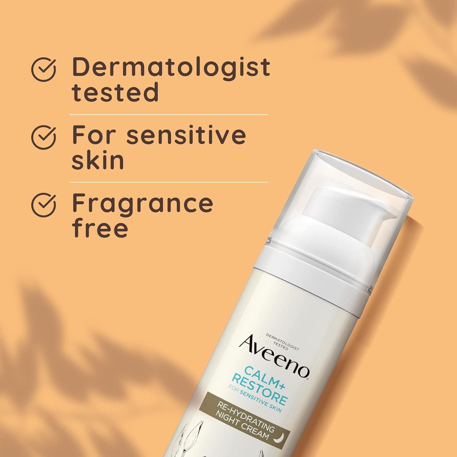 Aveeno CALM+RESTORE Re-Hydrating Night Cream (1 x 50ml), Fragrance-Free Face Care, Intensely Nourishes with Shea Butter & Prebiotic Oat, Suitable for Sensitive Skin - Image 5