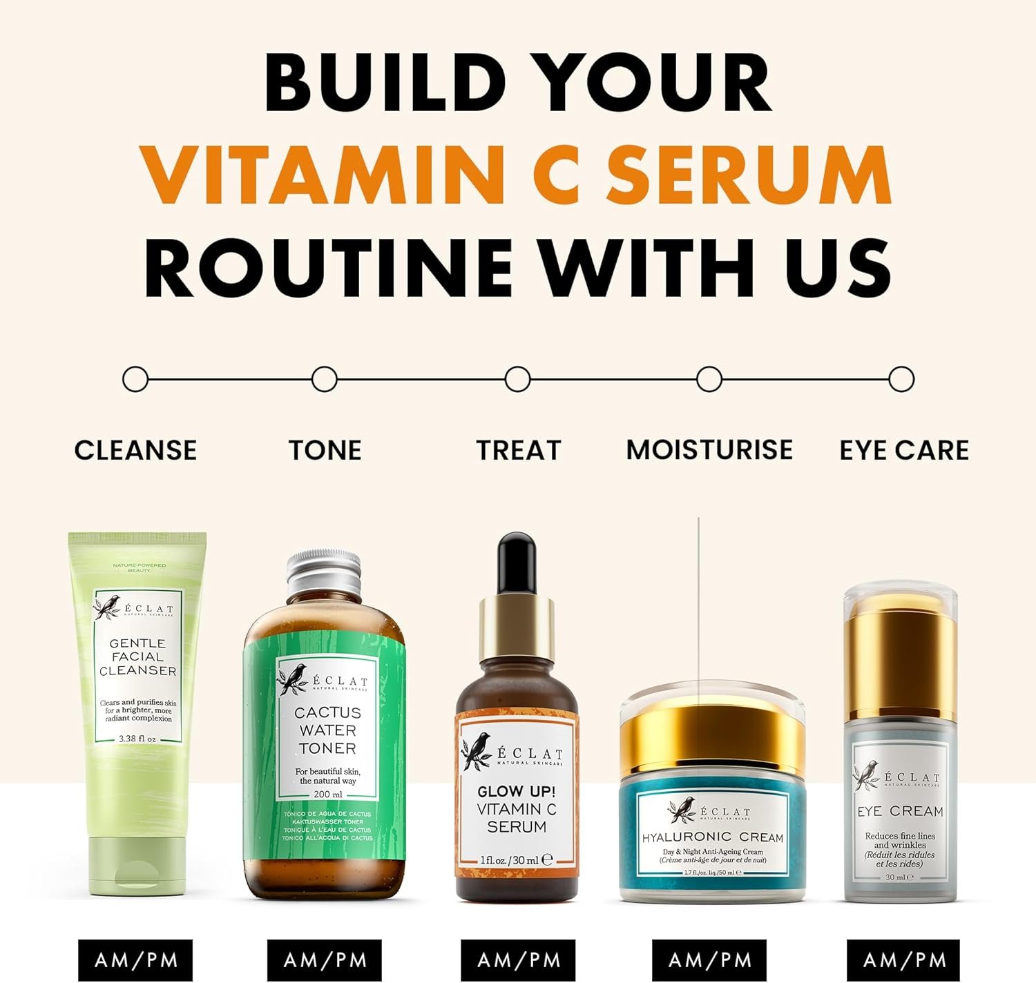 Eclat Skincare Glow Up Vitamin C Serum - Vitamin C Serum for Face with Hyaluronic Acid, Ferulic Acid & Vit E - Skin Brightening Face Care - Anti Aging, Hydrating & Dark Spot Lightening 30ml - Image 6