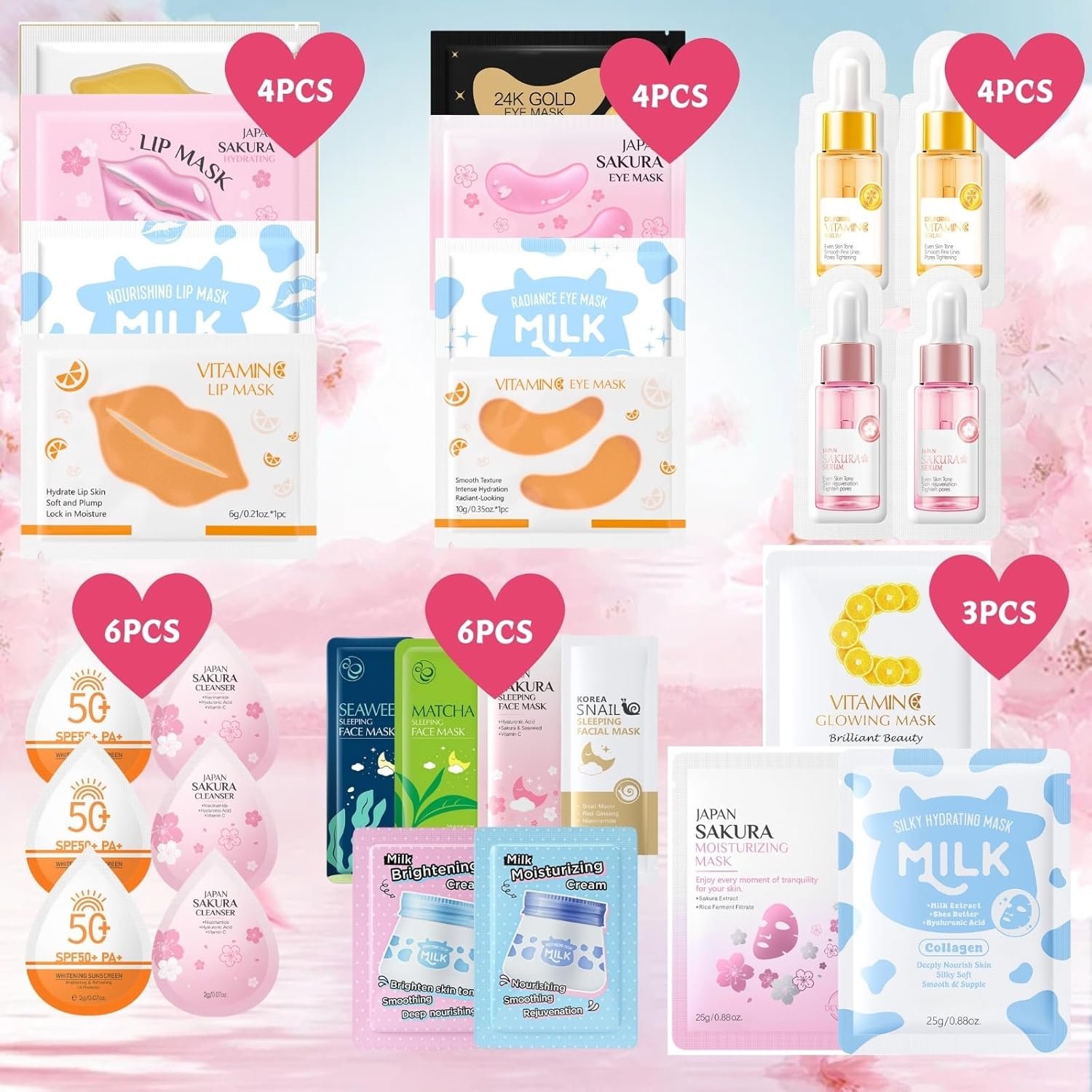 27PCS Pamper Gifts for Women - Teenage Girls Gifts - Skincare Set with Face Mask,Sleeping Face Mask,Face Serum,Face Cream,Body Cream,Lip Mask,Eye Patch - Birthday Gifts for Women - Skin Care Gift Set - Image 7