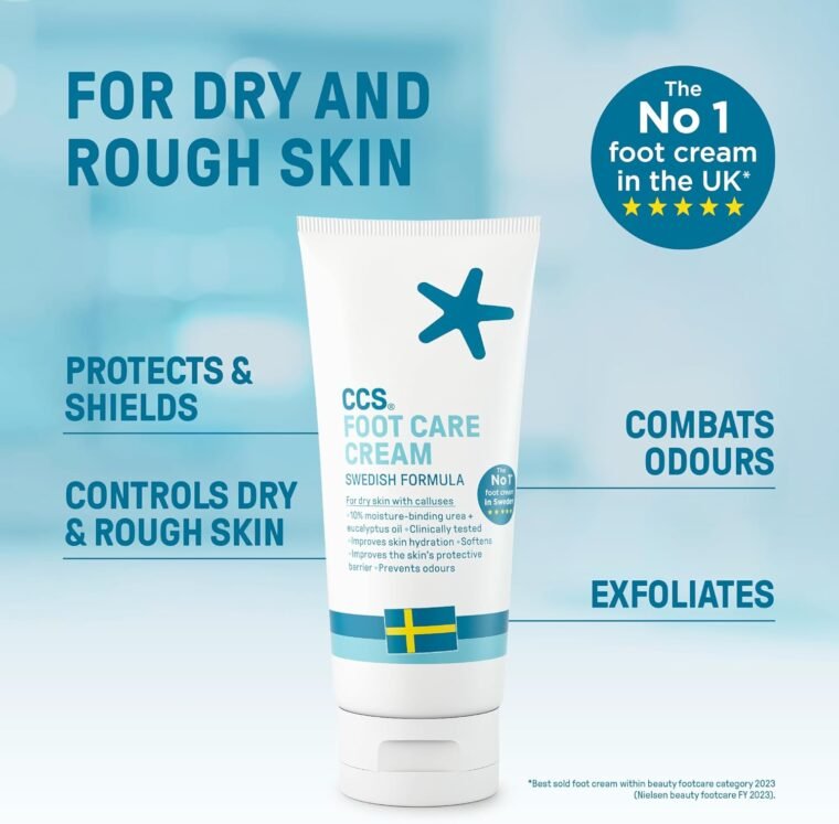 CCS Professional Foot Care Cream 175 ml - Moisturise and Protect Dry and Callused Feet, Contains 10% Urea and Eucalyptus Oil, Clinically Tested, Suitable for Diabetics - Image 2