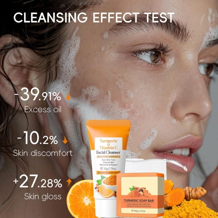 Turmeric Skincare Set -Mothers Day Hamper- Skin Care Sets & Kits For Brightening,Clearing Blackheads,Moisturizing - Birthday Gifts For Women - Skincare Gift Set With Vitamin C & Turmeric - Image 4