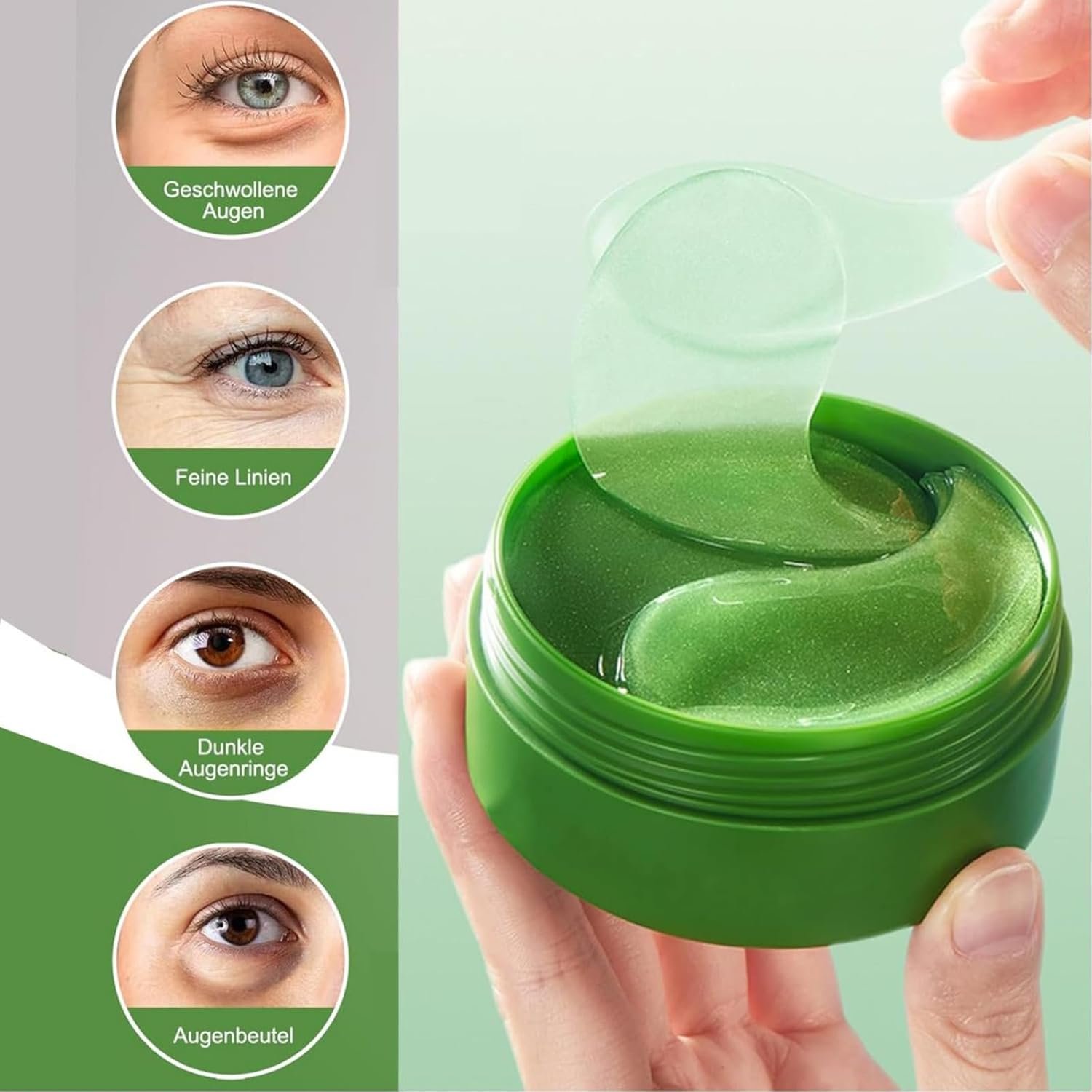 60Pcs Under Eye Patches, Aloe Vera Gel Eye Mask Skin Care, Hyaluronic Acid Collagen Eye Gel Pads for Puffy Eyes Dark Circles Eye Bags, Anti Wrinkle, Hydrating,Skincare,for Men and Women - Image 3