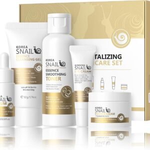 Snail Mucin Essence Skincare Set,5PCS Snail Korean Skin Care for Teenage Girls,Cleanser Toner Moisturiser Set,Facial Kit for Women and Men,Improve Dull Skin,Hydrating & Anti-Aging (5PCS Snail)