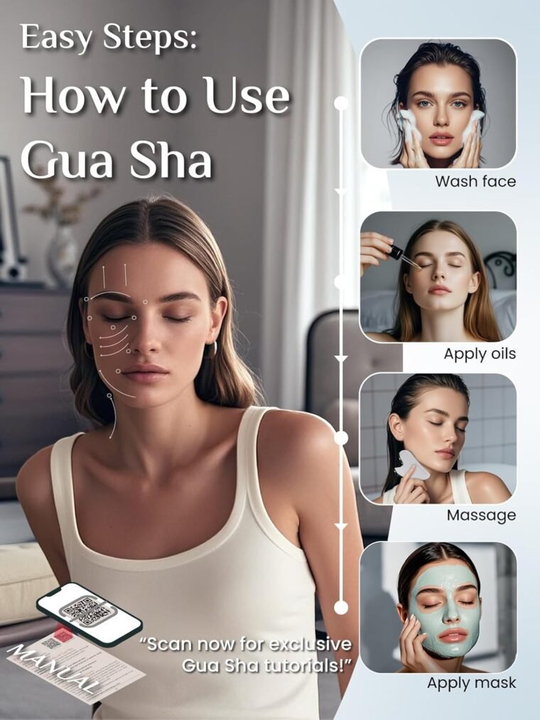 Rena Chris Gua Sha Facial Tool, Stainless Steel Gua Sha Board for SPA Acupuncture, Metal Gua Sha for Body Face Neck and Eye, Skin Care Gift for Woman - Image 5