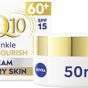 NIVEA Q10 Power 60+ Skin Anti-Wrinkle + Replenishing Day Cream (50 ml), Powerful Anti Ageing Cream, Moisturiser for Women with Coenzyme Q10, Day Face Cream with SPF15,Packaging may vary
