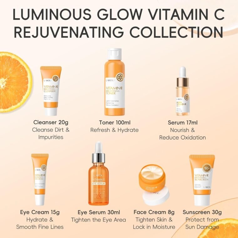 LAIKOU Skincare Gift Set, 15PCS Vitamin C Serum for Face Skin Care Sets & Kits, Hydrating & Anti Aging Facial Kit for Radiant Skin, Pamper Gifts Set for Women Teenage Girls, Mothers Day Birthday Gifts - Image 9