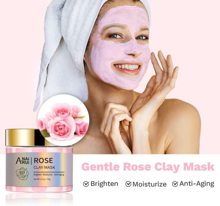 ANAiRUi Clay Mask Set for Skin Care - included Turmeric Vitamin C + Rose + Avocado Green Tea Face Mask - Deep Cleansing, Hydrating, and Nourishing - For Women and Men, 210g - Image 4