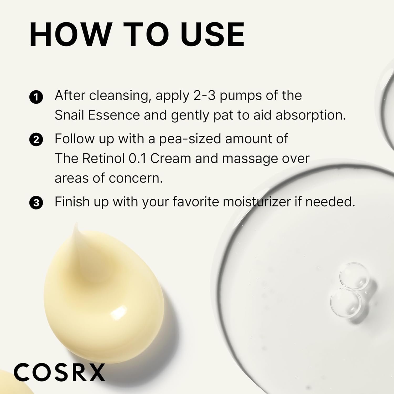 COSRX Glass Skin Starter Set, Amazon Exclusive, Advanced Snail 96% Mucin Power Essence & Retinol 0.1% Cream Mini Sample, Daily Hydrating & Firming Korean Skin Care Kit, Gift Set - Image 5