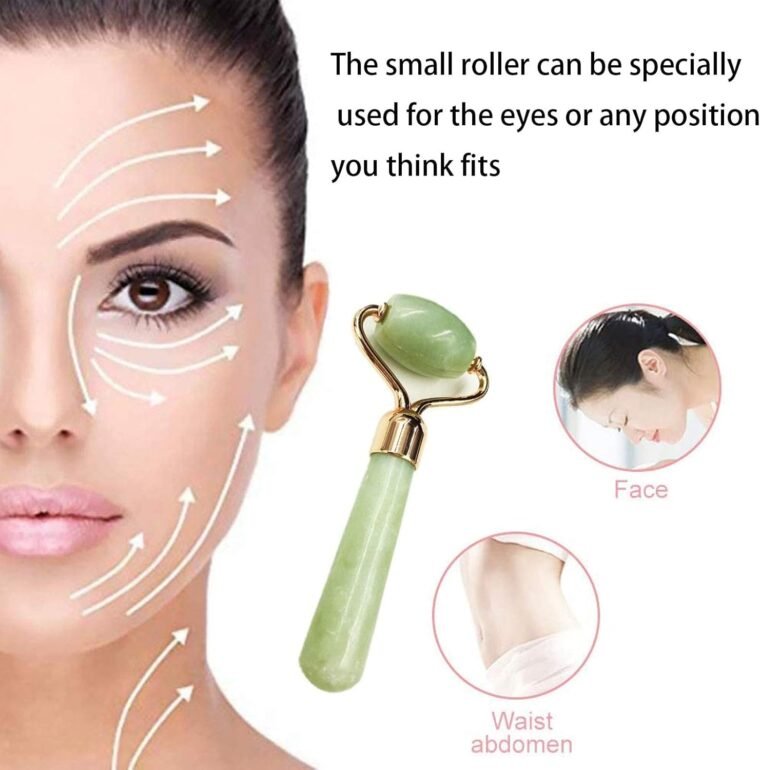 【3 PCS】Jade Roller & Gua Sha Massage Kits, LauCentral Natural Anti-Aging Face Roller for Eye Puffiness Treatment, Skin Tightening, Rejuvenate Face & Neck, Natural Green Massager - Image 6