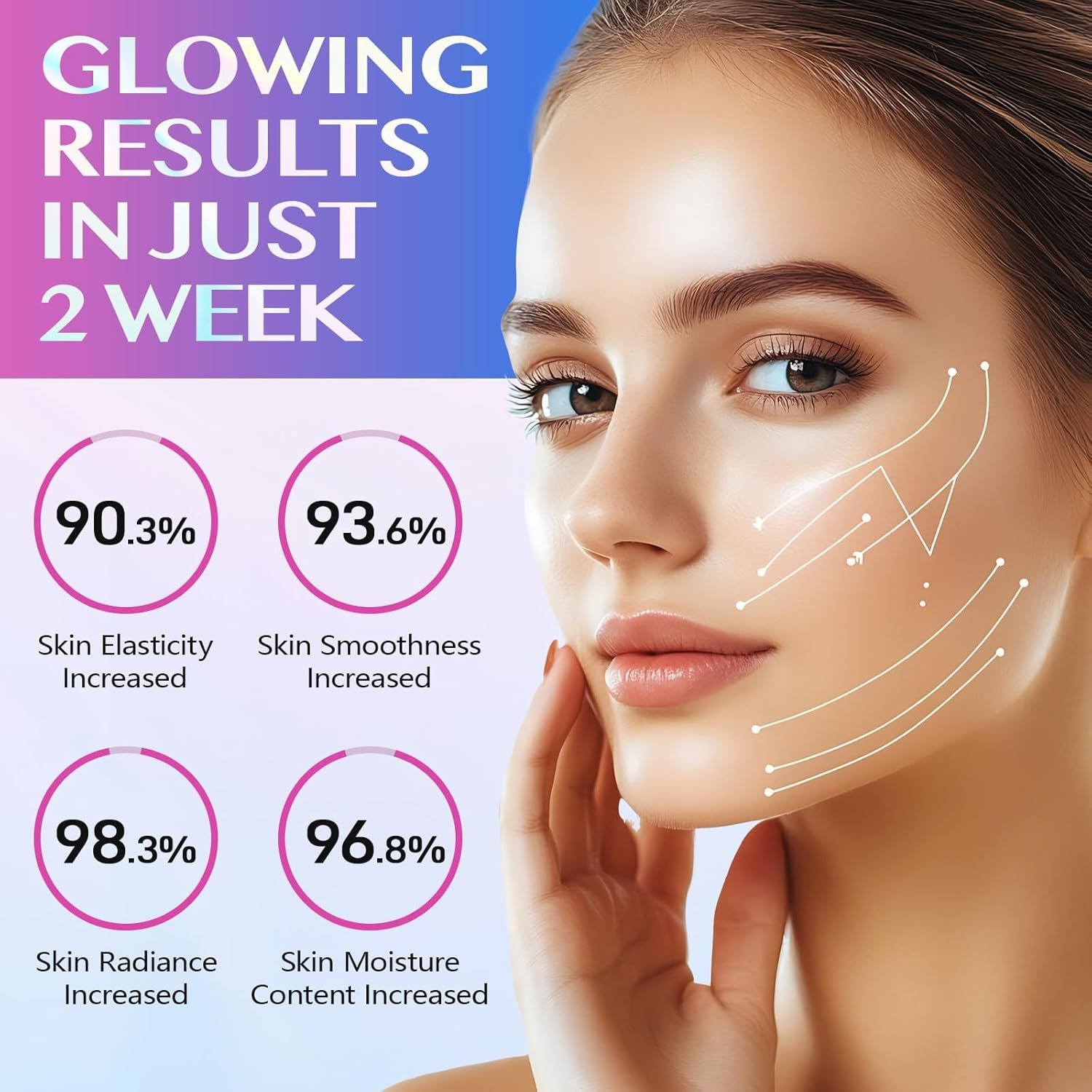 Collagen Night Wrapping Mask,Collagene Mask,Collagen Overnight Wrapping Peel Off Facial Mask,Deep Hydration,Fade Wrinkle & Improves Skin Elasticity,Reduces Sagging & Dullness for Glowing Skin - Image 8