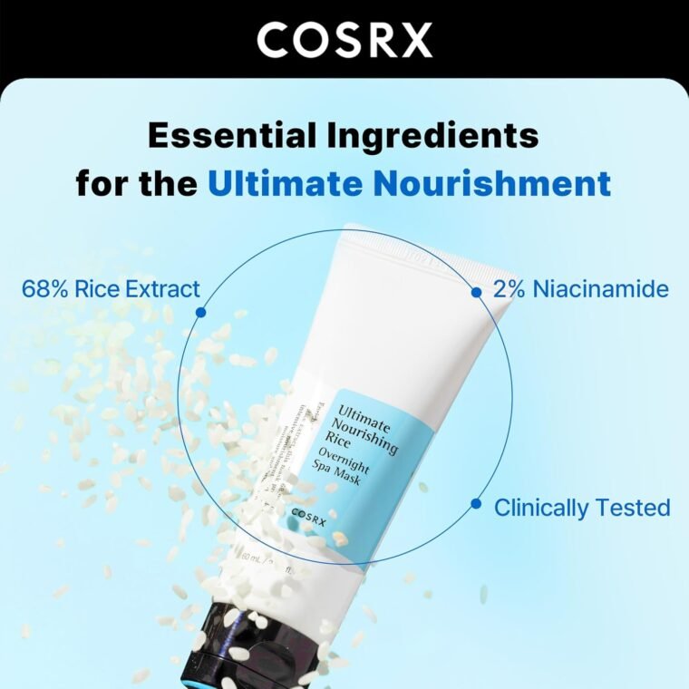 COSRX Ultimate Nourishing Rice Overnight Spa Mask, 60ml | Facial Moisturizer with Rice Extract and Niacinamide | Leave-on Face Mask | Korean Skincare - Image 2