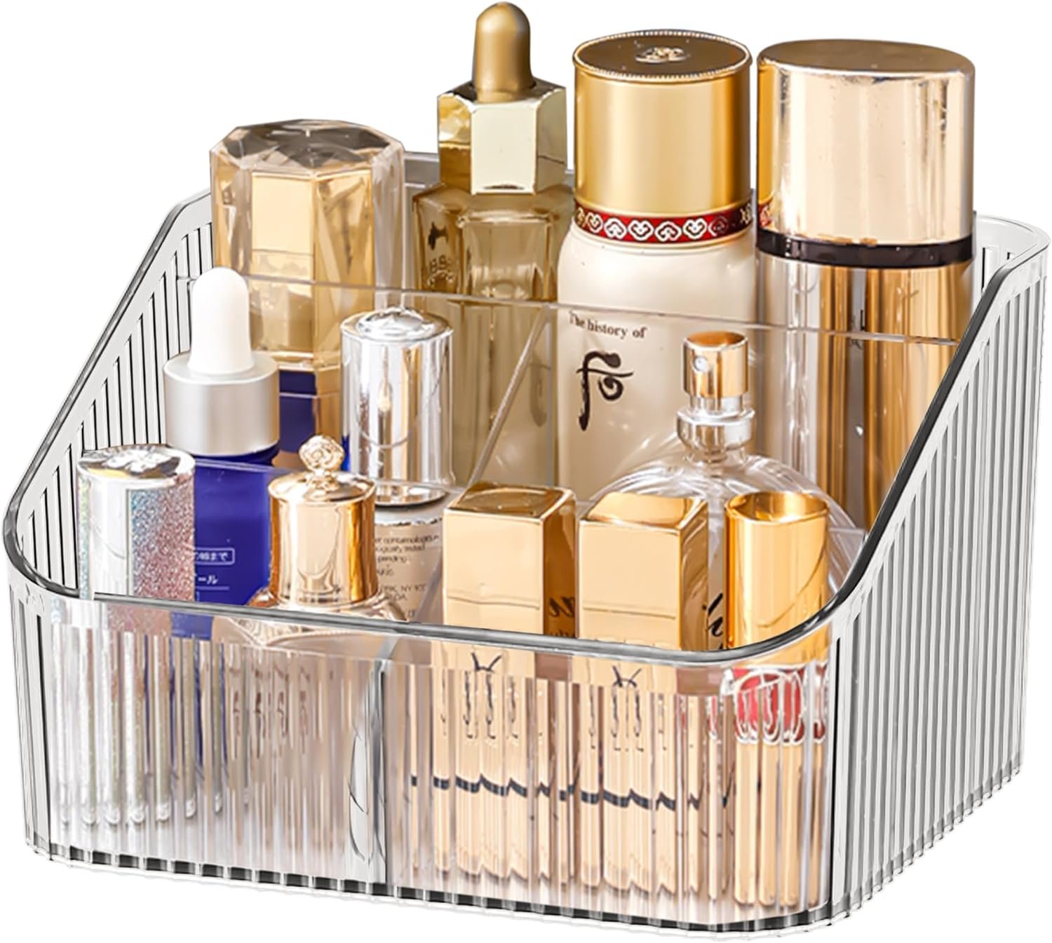 Homeanda Makeup Organiser Storage Compartments, Skin Care Cosmetic Organiser, Makeup Organiser and Storage(transparent)