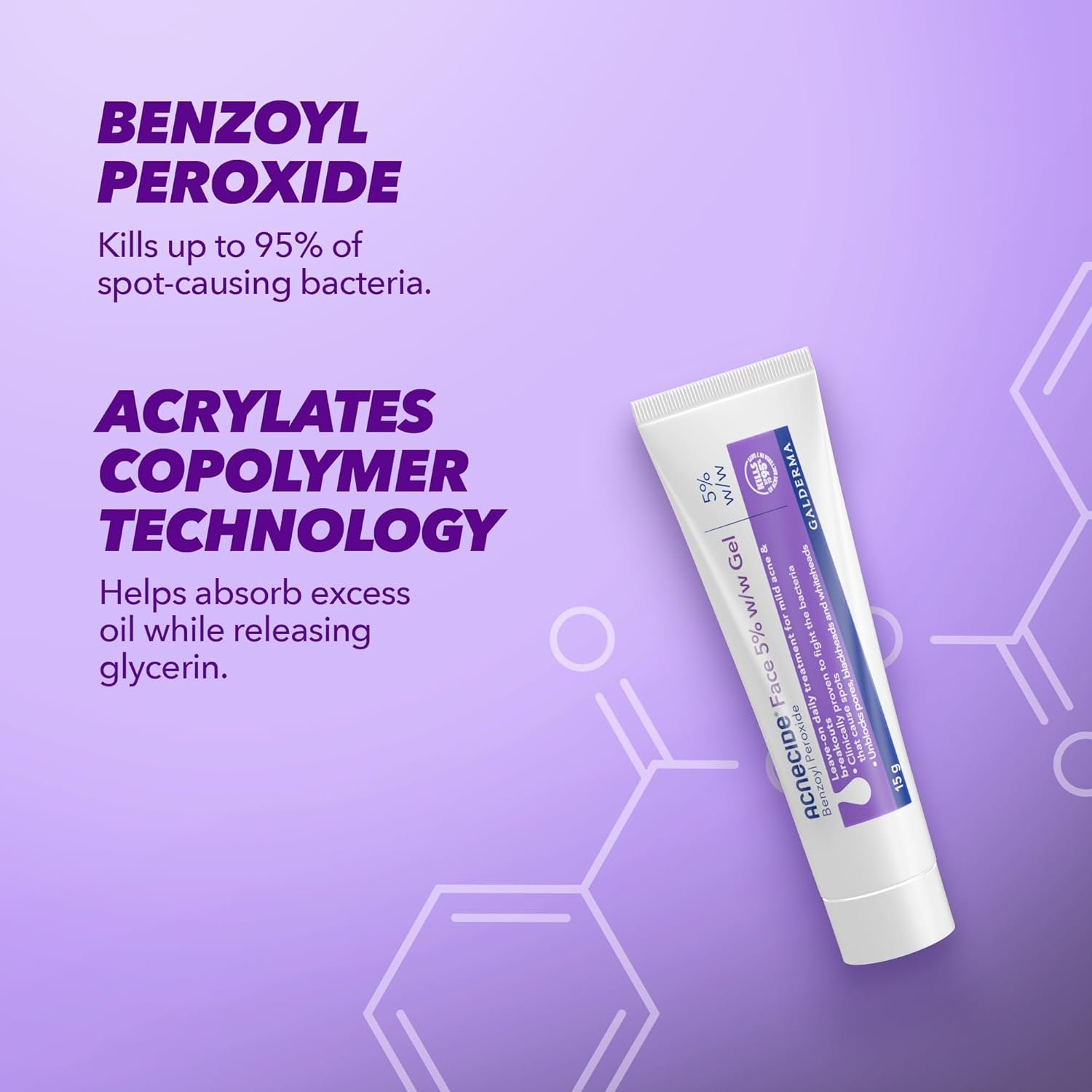 Acnecide Face Gel 5% Benzoyl Peroxide Acne Treatment for Spot Prone Skin 15g - Image 4