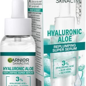 Garnier SkinActive Hyaluronic Acid Super Serum, Replumps & Hydrates, Strengthens Skin Barrier, With 3% Hyaluronic Acid, Aloe Vera & Glycerin, 30ml