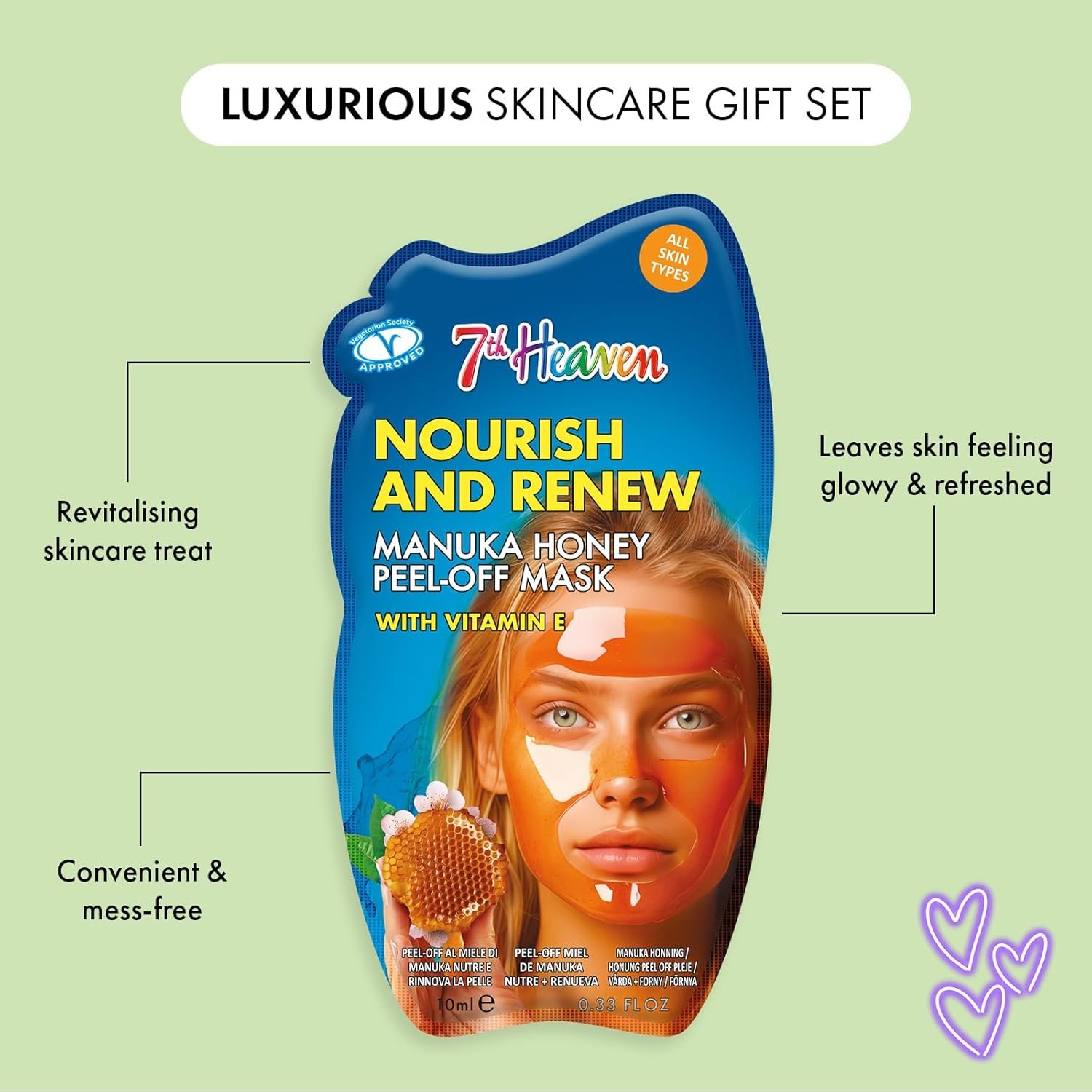 7th Heaven Pamper Hamper (Contains 10 Face Masks and a Spatula) Pamper Gifts for Women - Genuine 7th Heaven Facemasks Skincare Gift Set - Image 3