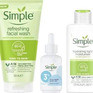 Simple Hydration Face Wash, Serum & Light Moisturiser Regime Bundle 3 Piece
