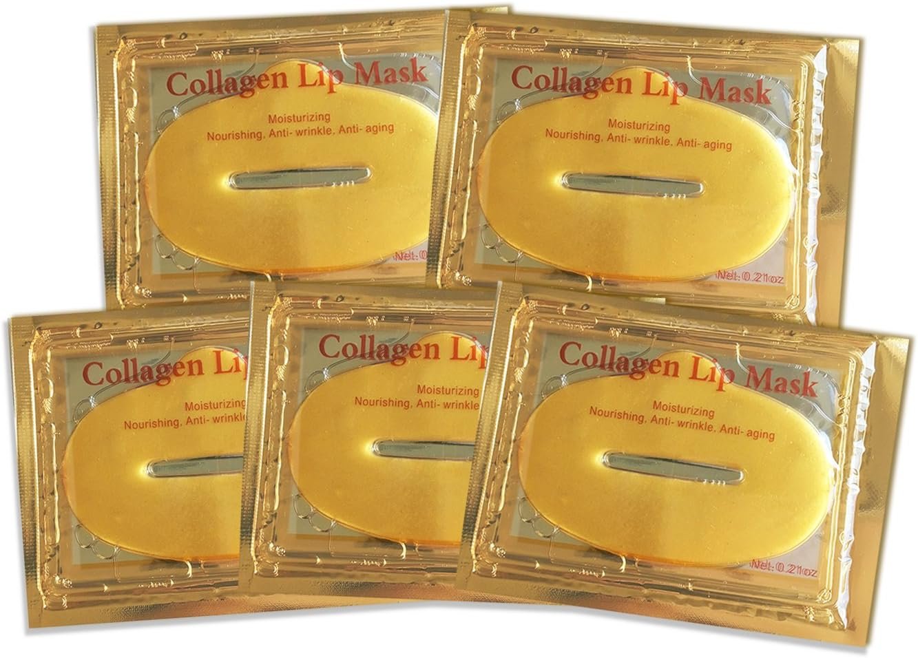 24K Gold Bio Collagen Crystal Face Mask + Eye Mask + Lip Mask, Anti ageing Skin Care (5pairs/set) - Image 3