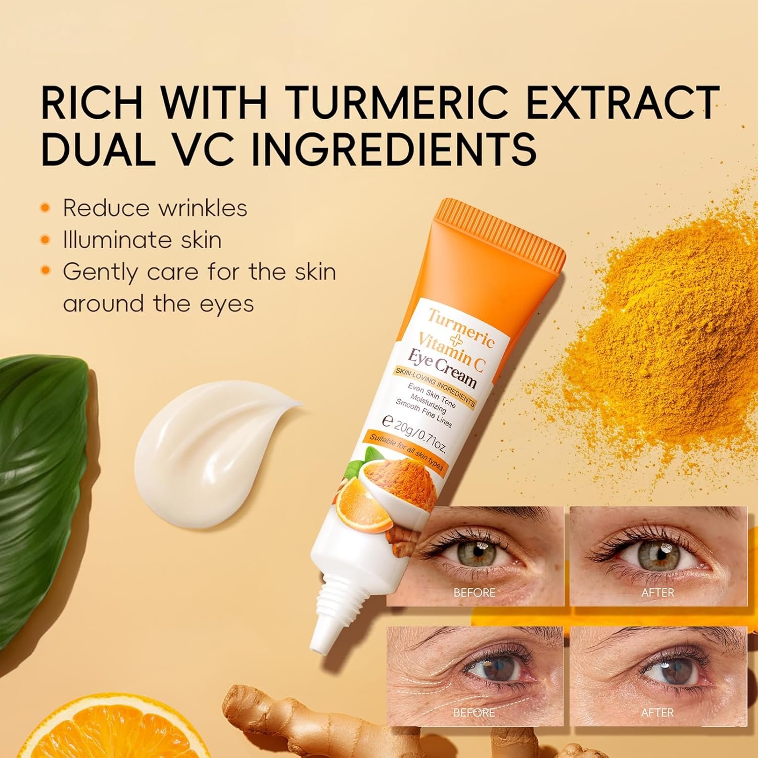 Turmeric Skincare Set -Mothers Day Hamper- Skin Care Sets & Kits For Brightening,Clearing Blackheads,Moisturizing - Birthday Gifts For Women - Skincare Gift Set With Vitamin C & Turmeric - Image 3