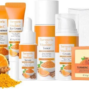 Turmeric Skincare Set -Mothers Day Hamper- Skin Care Sets & Kits For Brightening,Clearing Blackheads,Moisturizing - Birthday Gifts For Women - Skincare Gift Set With Vitamin C & Turmeric