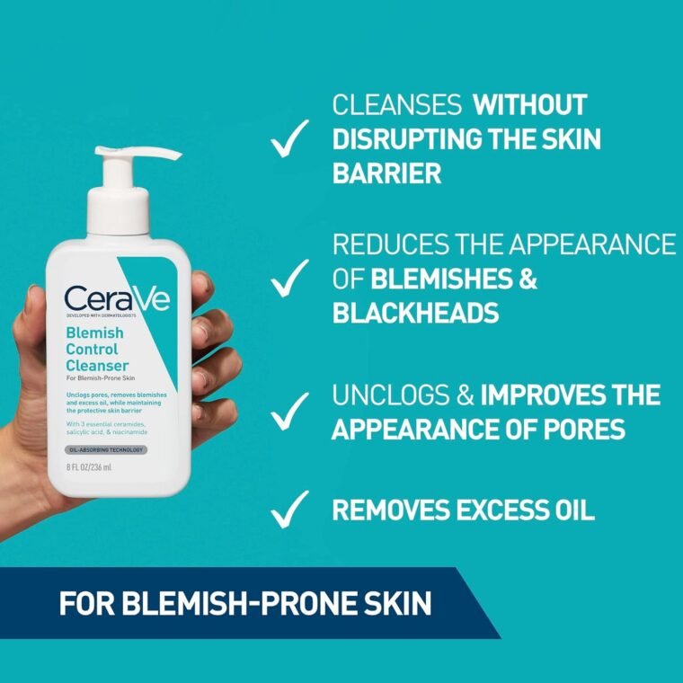 CeraVe Blemish Control Face Cleanser with 2% Salicylic Acid & Niacinamide for Blemish-Prone Skin 236ml - Image 2