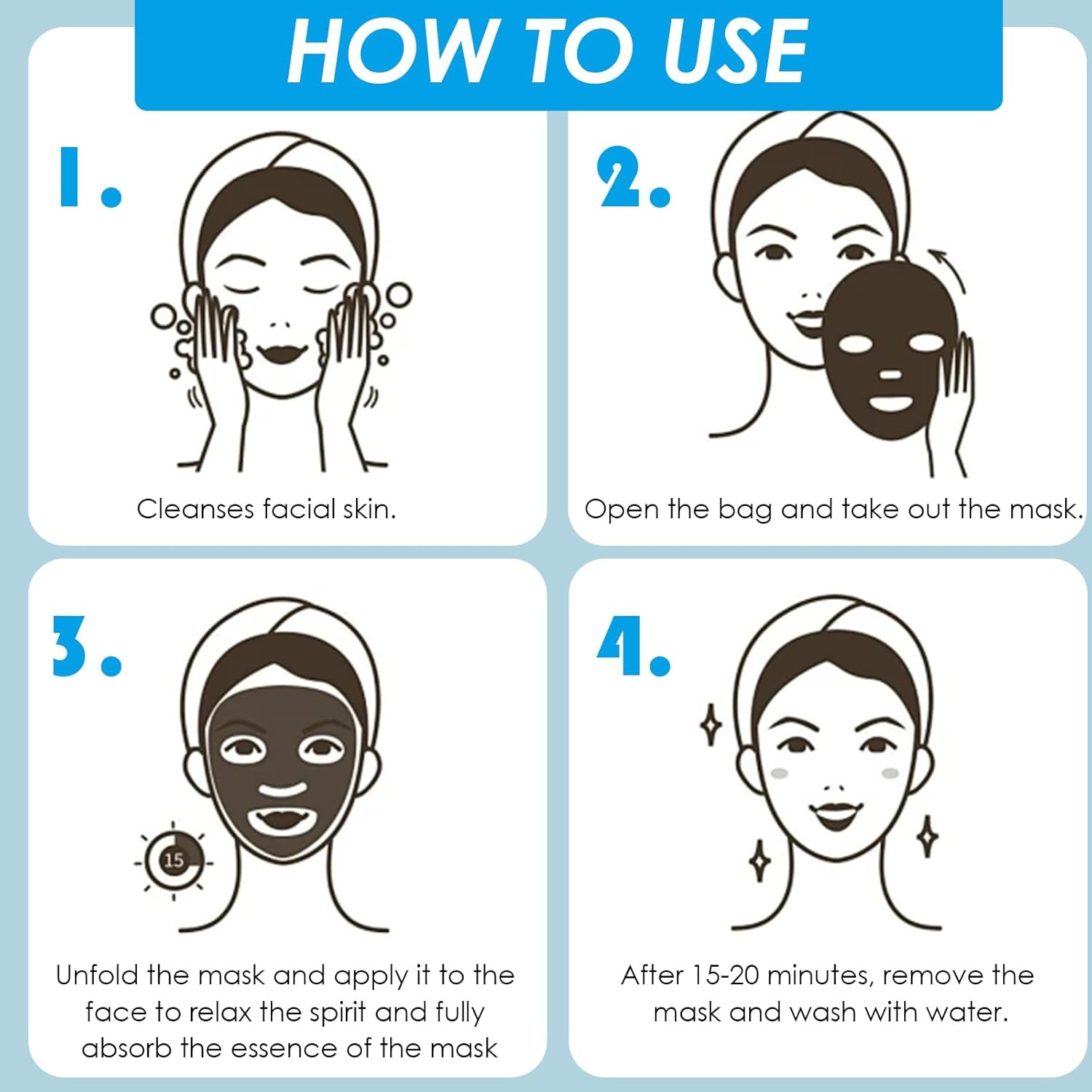 12 pcs Daily Care Face Sheet Mask,Hydrate,Moisturize,Soothe,masks beauty face mask set,Hydrating & Soothing Face Mask,for a lot of Skin Type,Multipack Sheet Masks Moisturizing Repairing - Image 6