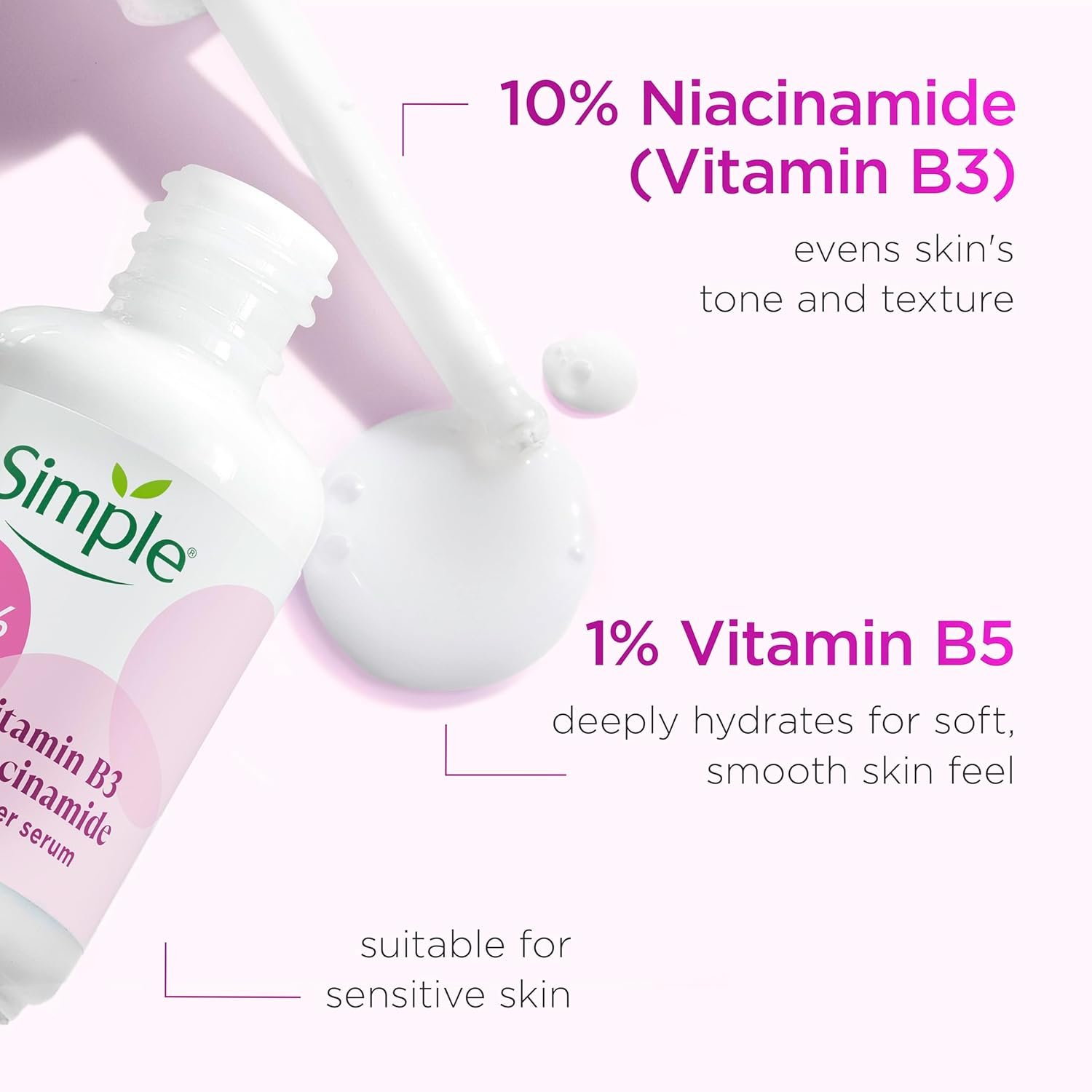 Simple 10% Niacinamide (Vitamin B3) Booster Serum Serum Skin Care Product Suitable for all Skin Types for Even Skin Tone and Texture 30 ml - Image 3
