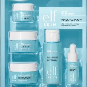 e.l.f. SKIN Hydrated Ever After Skincare Mini Kit, Cleanser, Makeup Remover, Moisturiser & Eye Cream For Hydrating Skin, Airplane-Friendly Sizes