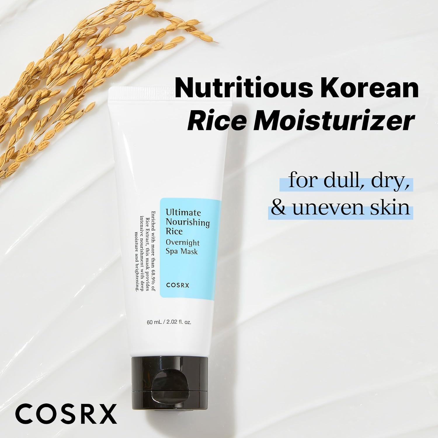 COSRX Ultimate Nourishing Rice Overnight Spa Mask, 60ml | Facial Moisturizer with Rice Extract and Niacinamide | Leave-on Face Mask | Korean Skincare - Image 4