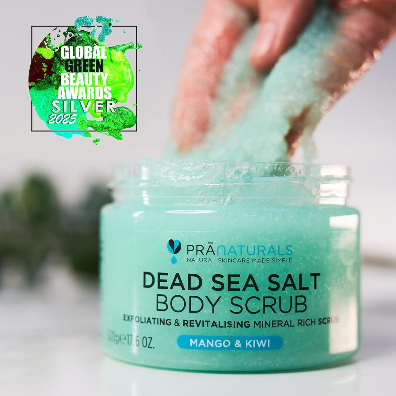 PraNaturals Dead Sea Salt Body Scrub 500G – Hydrating & Moisturising, Natural Oils & Minerals, Exfoliating, Softening & Nourishing, All Skin Types, No Parabens, Vegan & Cruelty Free (Mango & Kiwi) - Image 2
