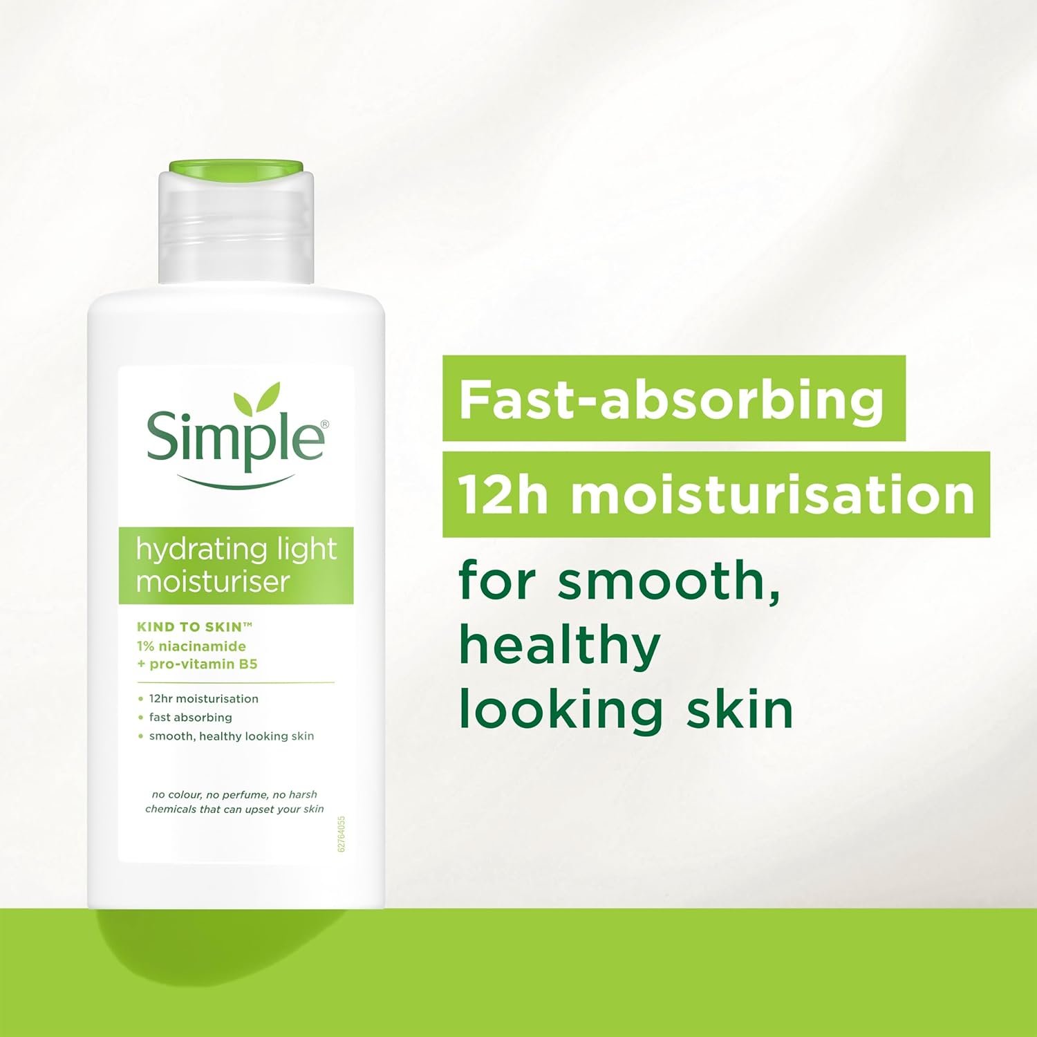 Simple Kind to Skin Hydrating Light Moisturiser Skin Care Product with Pro-Vitamins B5 and E for 12-Hour Moisturisation 125 ml - Image 3
