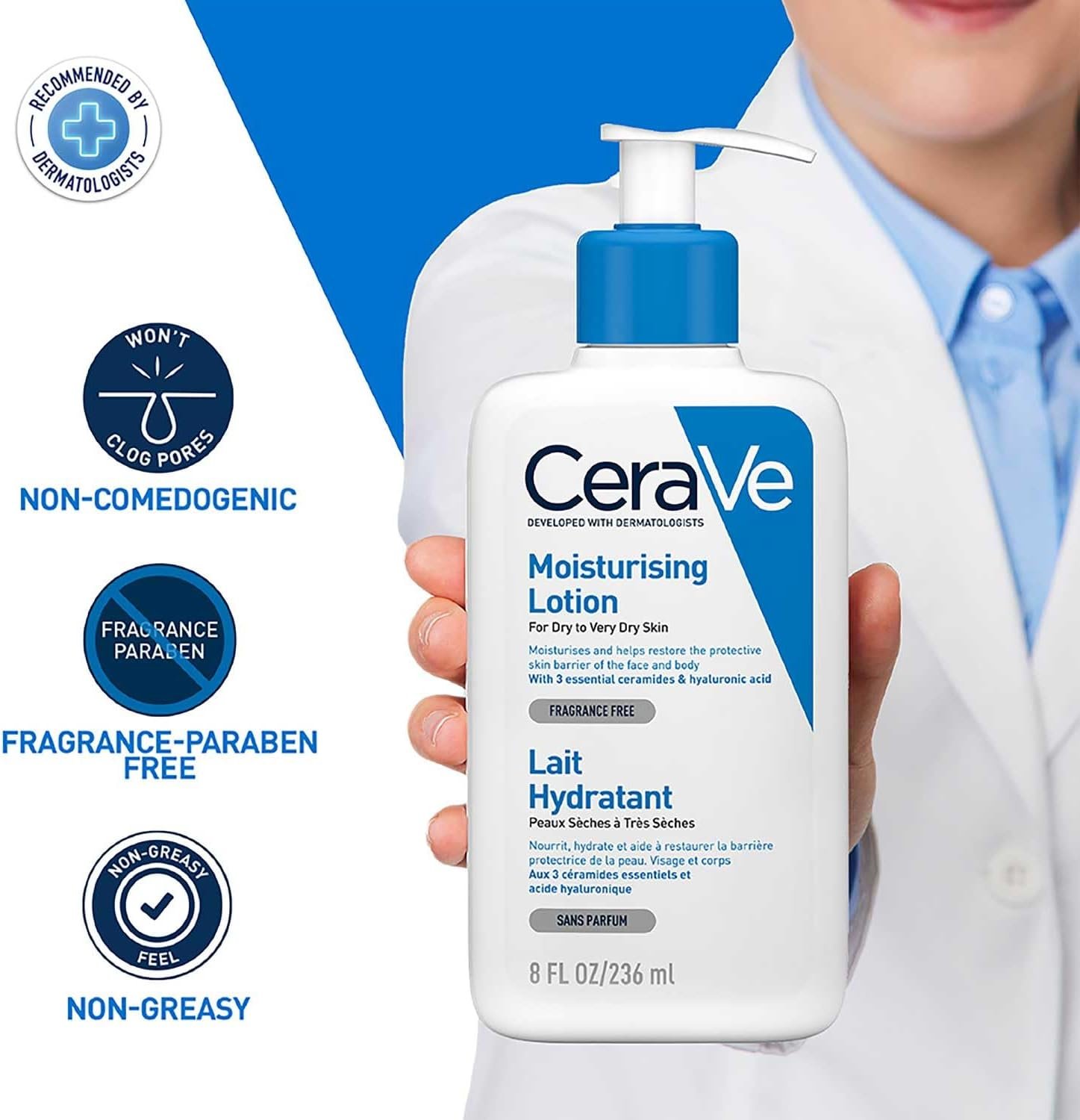CeraVe Moisturising Lotion, Face & Body, With 3 Essential Ceramides & Hyaluronic Acid, For Dry to Very Dry skin - Image 5