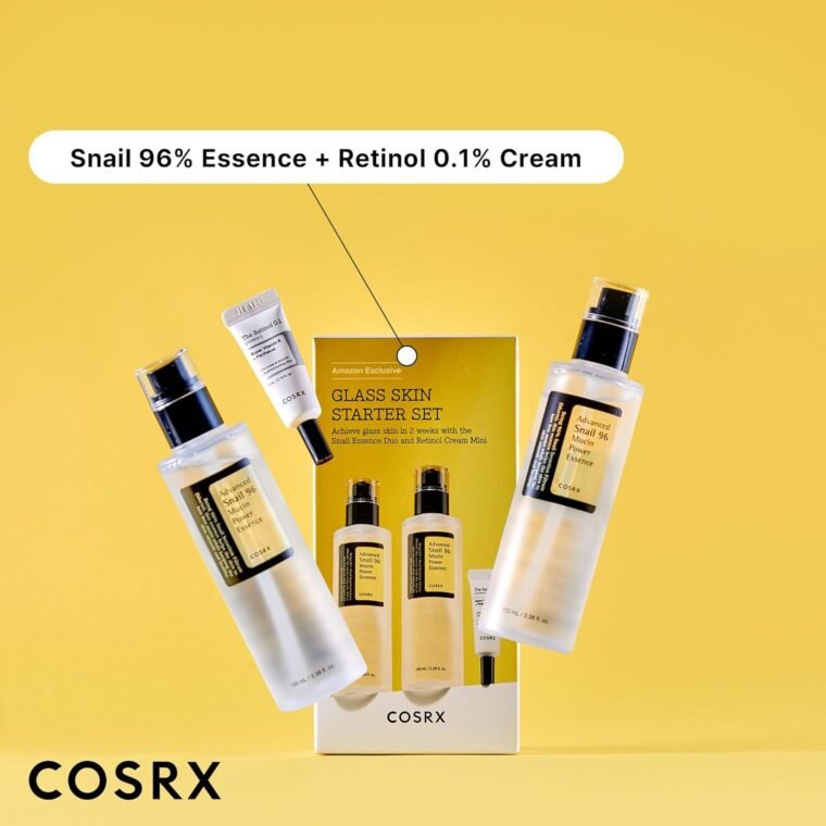COSRX Glass Skin Starter Set, Amazon Exclusive, Advanced Snail 96% Mucin Power Essence & Retinol 0.1% Cream Mini Sample, Daily Hydrating & Firming Korean Skin Care Kit, Gift Set - Image 4