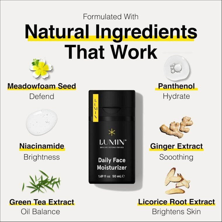 Lumin - Daily Face Moisturizer for Men - Mens Face Lotion, Men's Skin Care, Ideal for normal & combination skin, 50ml, 1-Pack - Image 2
