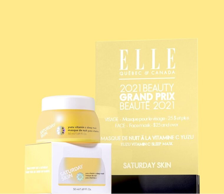 Saturday Skin Yuzu Vitamin C Sleep Overnight Face Mask Skin Care Retinol Niacinamide Face Moisturizer Brightening Sleeping Mask, Korean Skin Care, Vegan Smooth Skin and Reduce Wrinkles - Image 4
