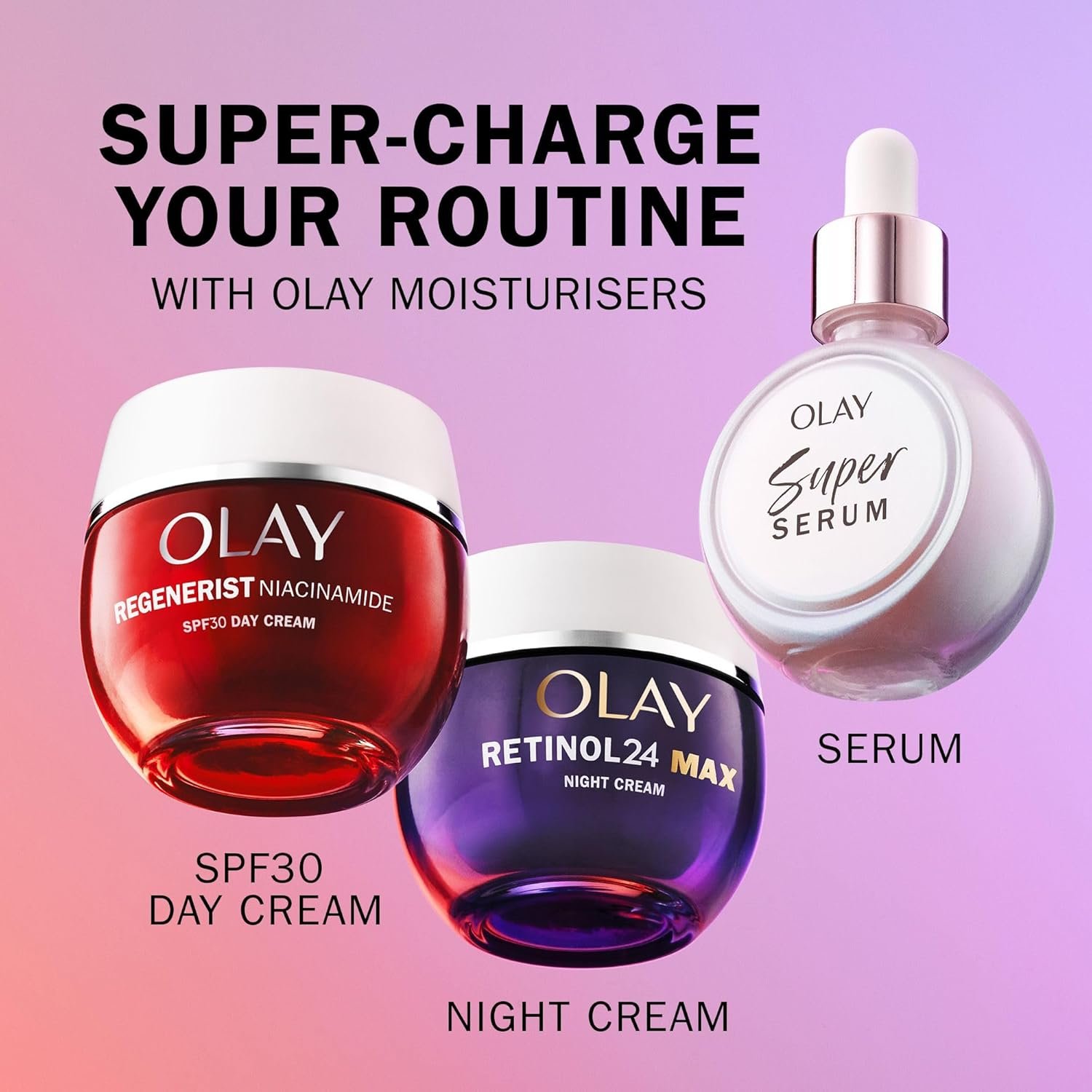 Olay Super Serum 5-in-1 Benefits, Hydrating Face Serum 50 ml, With Vitamin C, Niacinamide, Collagen Peptides & Vitamin E, Glowing, Firmer and Smoother Skin, Lightweight Formula - Image 8