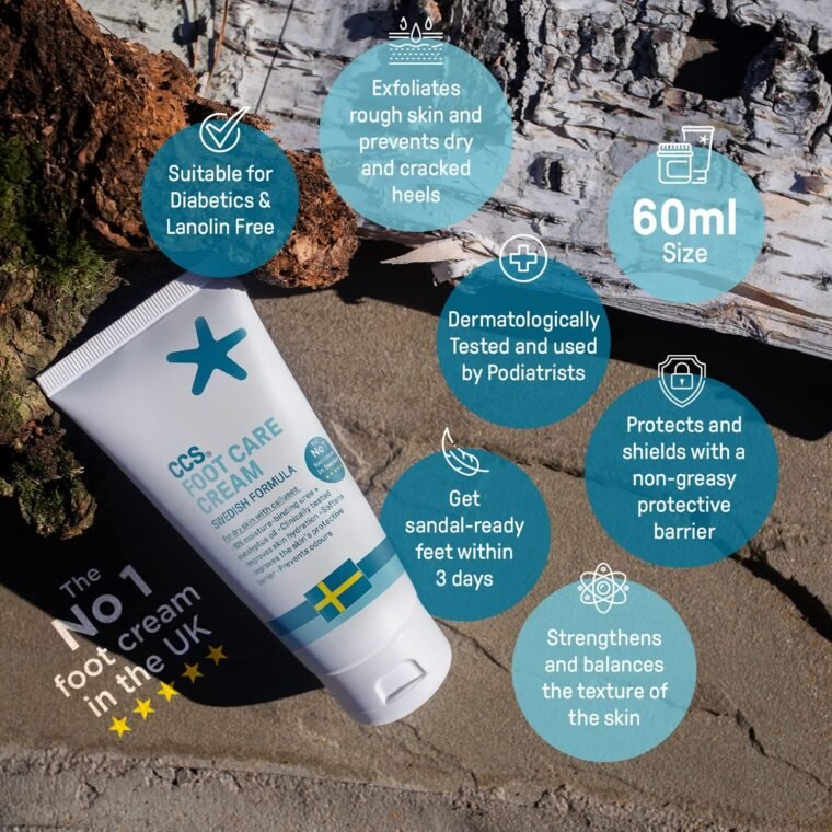 CCS Professional Foot Care Cream 60 ml - Moisturise and Protect Dry and Callused Feet, Contains 10% Urea and Eucalyptus Oil, Clinically Tested, Suitable for Diabetics - Image 4