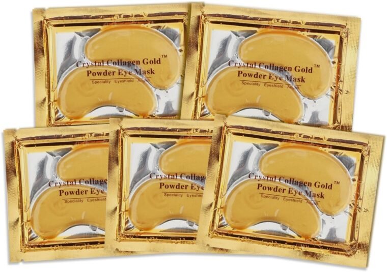 24K Gold Bio Collagen Crystal Face Mask + Eye Mask + Lip Mask, Anti ageing Skin Care (5pairs/set) - Image 4