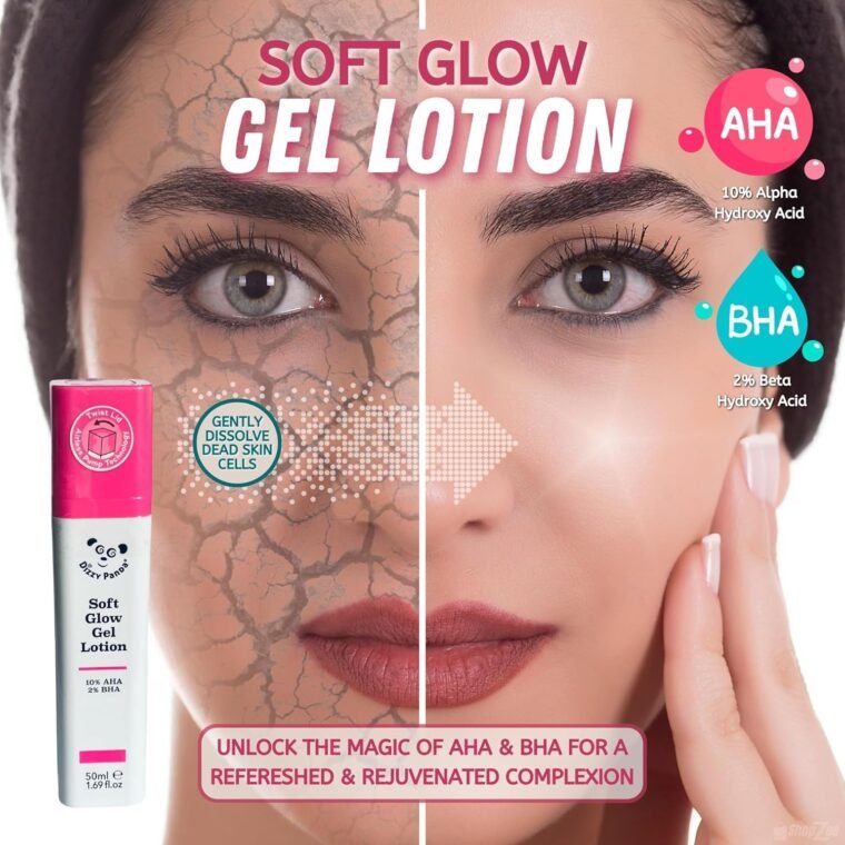 Dizzy Panda Complete Skincare Bundle with ShopZee Exfoliating Bath Gloves - Crystal Glow Cleanser 100ml, Brightening Toner 145ml, Peptide Face Cream 50ml, Soft Glow Gel Lotion 50ml (Skincare Set) - Image 6