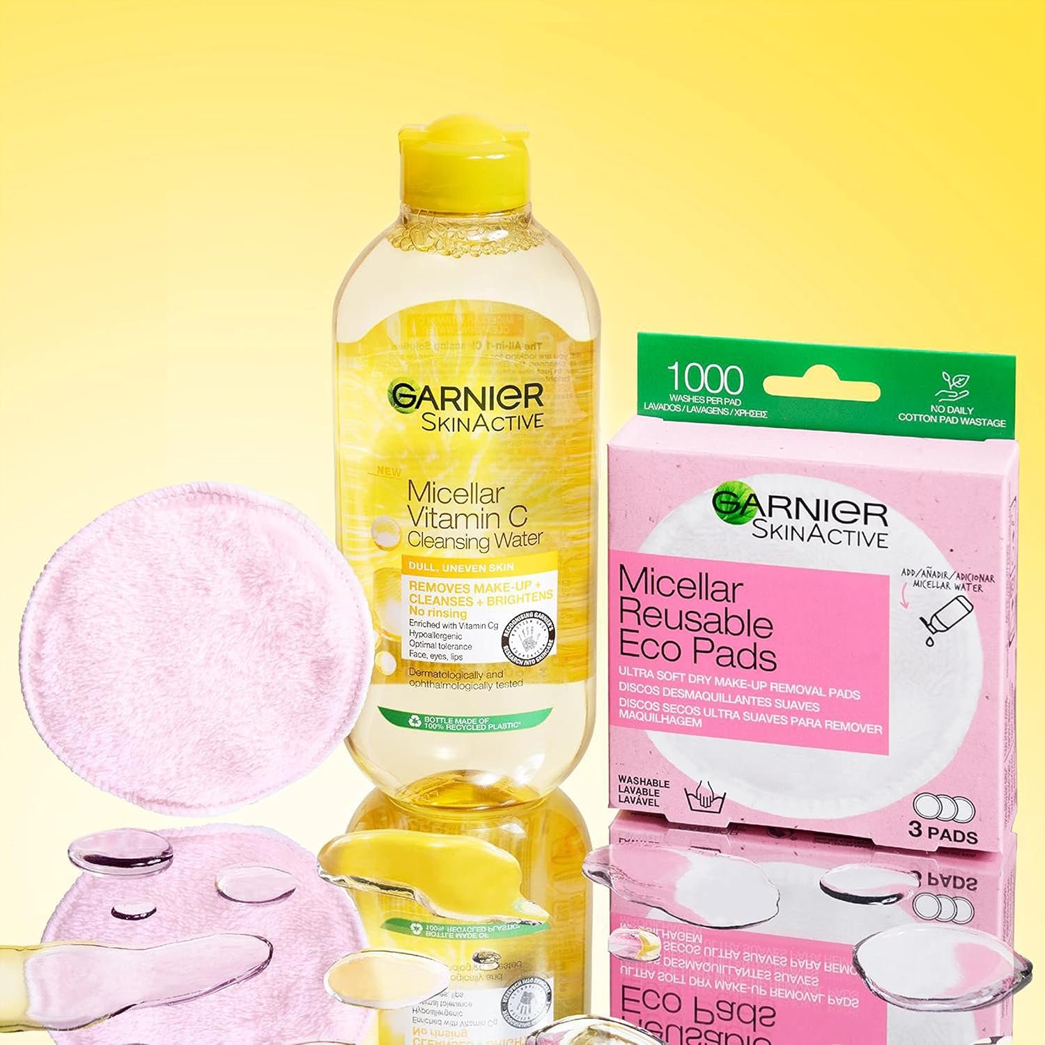 Garnier Micellar Vitamin C Cleansing Water, Gentle face Cleanser & Makeup Remover, Hypoallergenic. Vegan Formula, Suitable For Dull And Uneven Skin, Brightening Formula, Dermatologically Tested, 700ml - Image 6