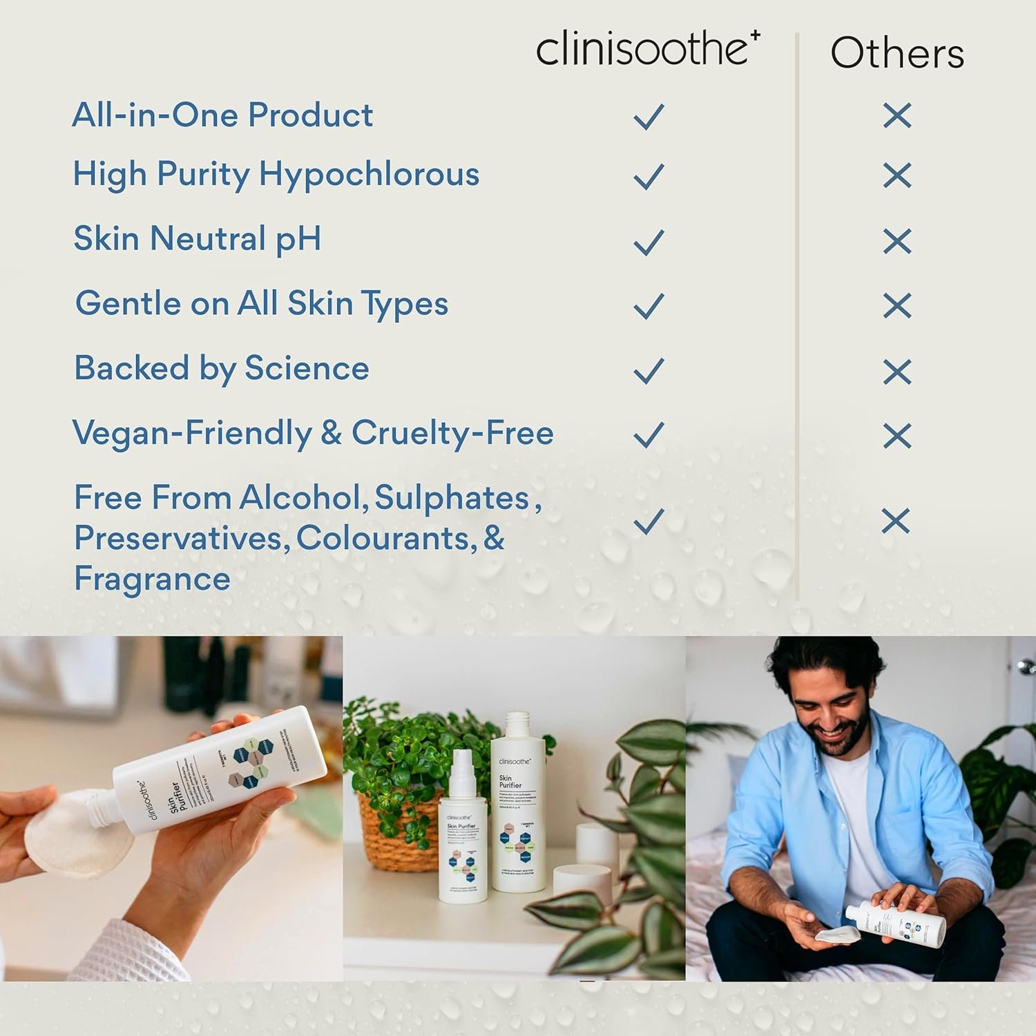 Clinisoothe+ Skin Purifier 250ml Pour Top - with Hypochlorous Technology to Protect The Skin from pollutants and impurities, Prevent breakouts and Promote Rapid Recovery - Image 5