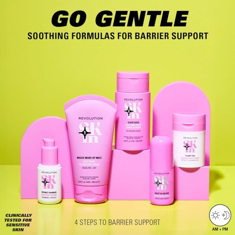 Revolution Skin, Go Gentle 4 Step Starter Kit, Skincare Set Includes Cleanser, Toner, Serum & Moisturiser, Vegan & Cruelty-Free, 4 Products Included - Image 3