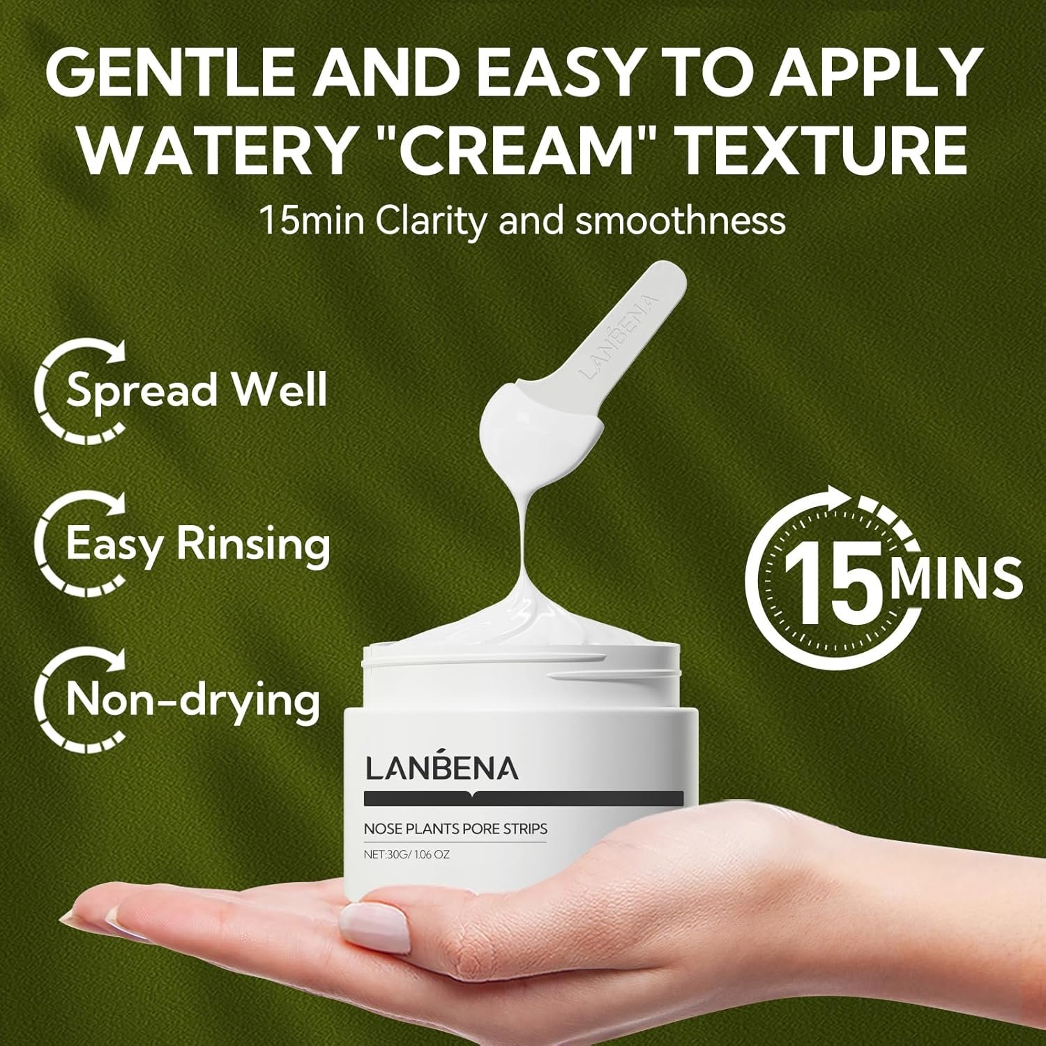 LANBENA Blackhead Mask (30g), 60 Pieces Nose Pore Strips, Note: Cream Goes Dry out/Gunk below 25 Degrees, Place Bottle in Boiling Water to Soften - Image 9