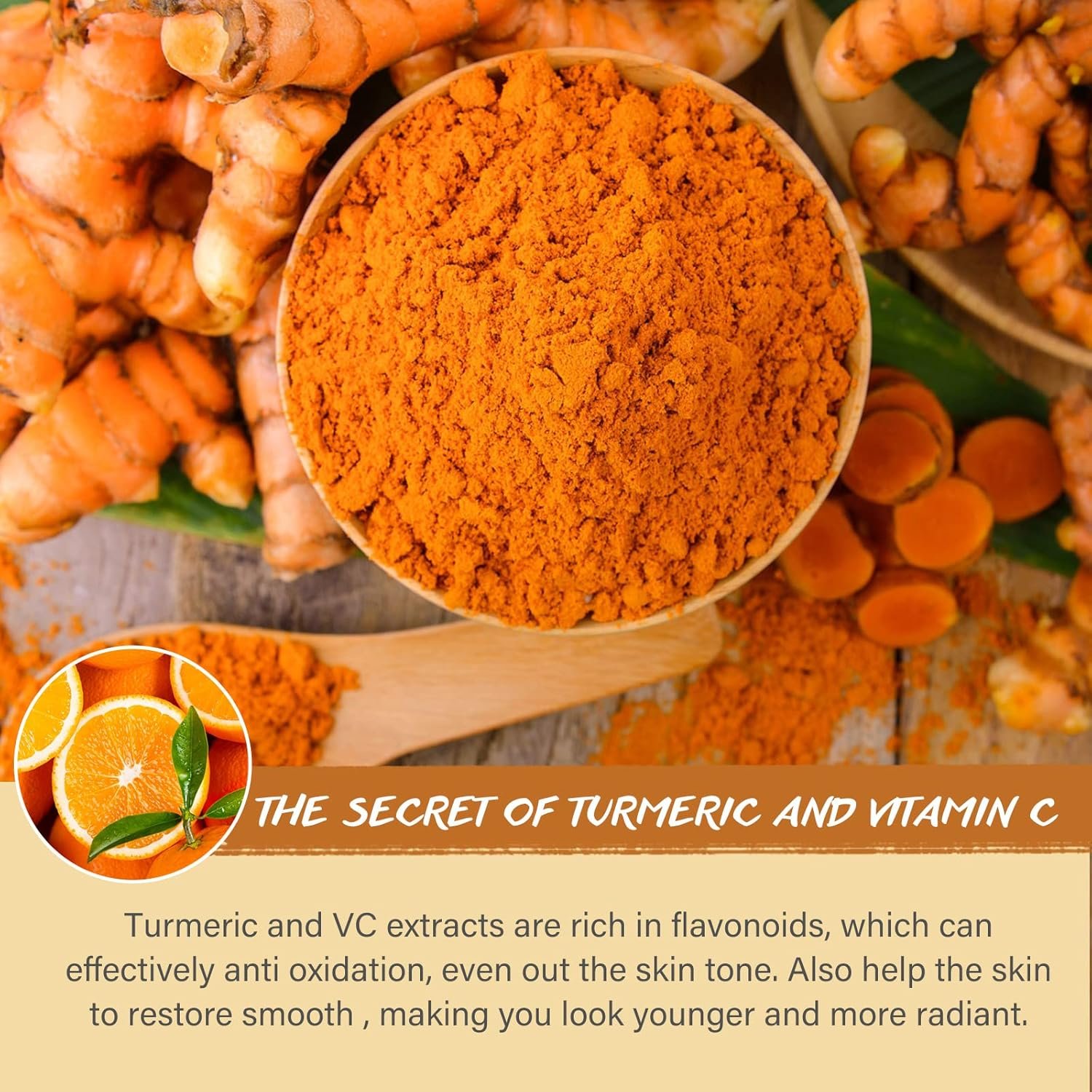 Turmeric Vitamin C Clay Mask Deep Cleansing Face Mask Skin Care Improve Blackheads Acne Dark Spots and Even out skin tone Facial Mask Control Oil and Refining Pores - Image 4