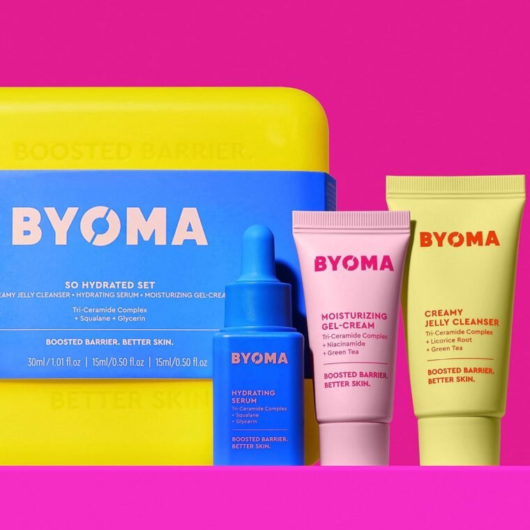BYOMA So Hydrated Set - Barrier Repair Skincare Set (30ml, 15ml, 15ml) Creamy Jelly Cleanser, Hydrating Face Serum and Ceramide Face Moisturiser for Dry Skin - Anti Wrinkle, Alcohol Free, Vegan - Image 3
