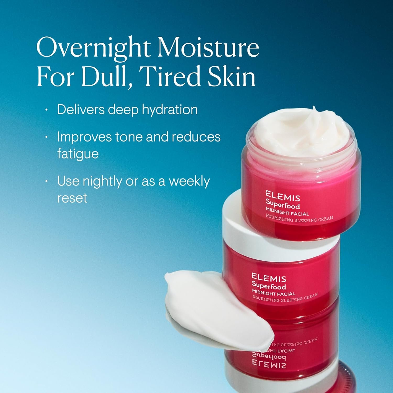 ELEMIS Superfood Midnight Facial Cream & Facial Oil, Nourishing Prebiotic Night Gel Treatment, Moisturising and Hydrating Care with Anti-Oxidant Rich Formula to Plump and Smooth Skin - Image 2