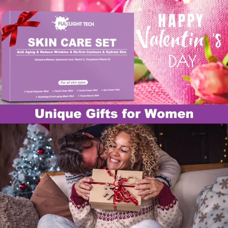 Gifts for Women,Anti Aging Skin Care Set,Reduce Wrinkles & Hydrate Skin,Skin Care Kit W/Facial Cleanser,Toner,Cream,Serum,Eye Cream Skincare Gift Set,Valentine Birthday Gifts for Wife Mom Teens - Image 7