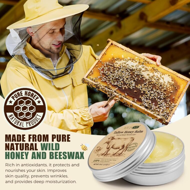 Tallow and Honey Balm, Deeply Moisturizing for Face & Body, Tallow Face Moisturizer, Grass-Fed Beef Tallow for Skin, Soothing All-Natural Moisturizer for Dry and Sensitive Skin, 2.5 oz - Image 6