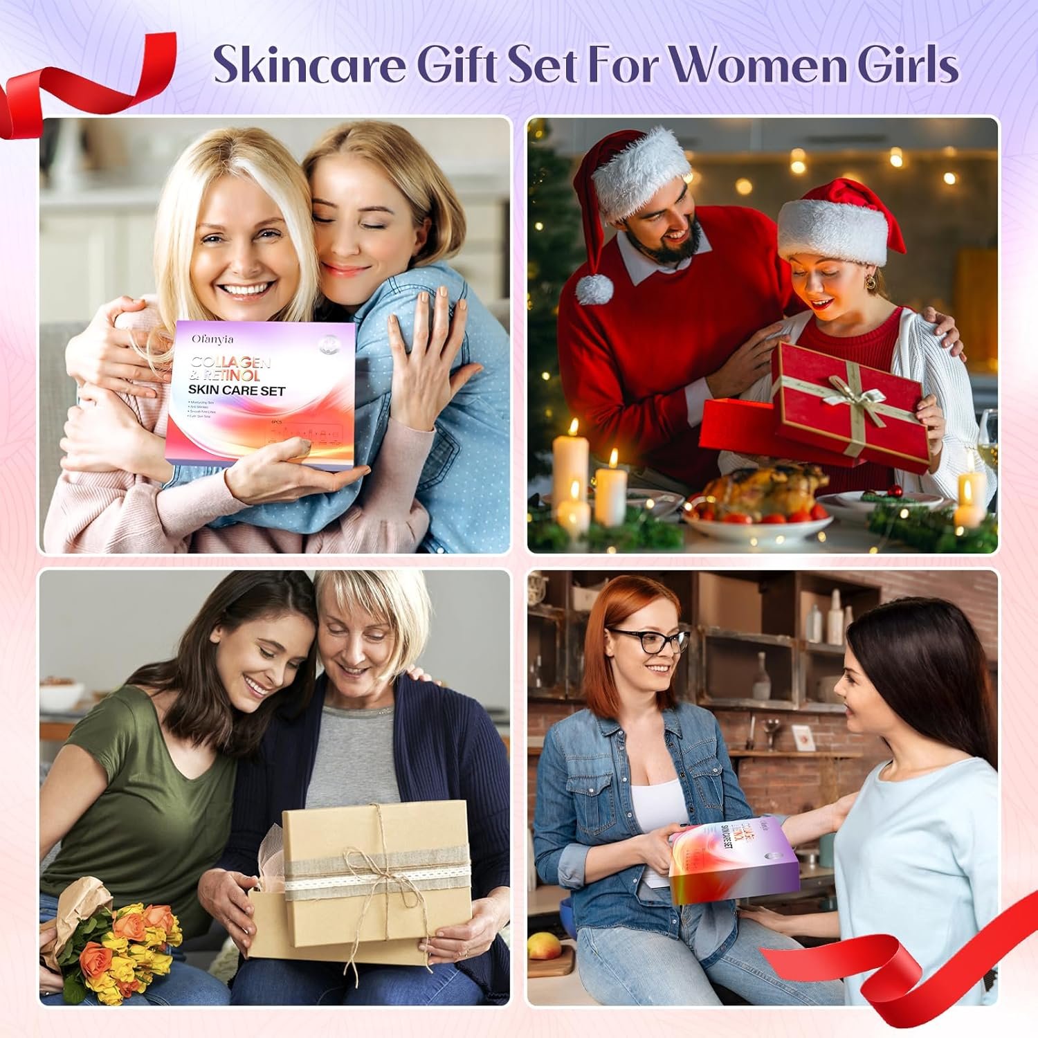 Ofanyia Collagen & Retinol Skin Care Set, 6 In 1 Skincare Gift Set with Facial Cleanser, Toner, Serum, Cream, Eye Cream & Lip Mask, Anti-Aging Travel Size Skin Care Set - Image 7